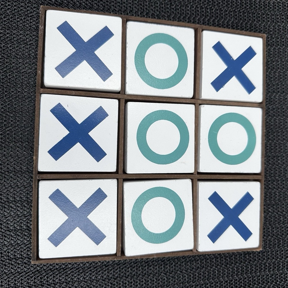 Wooden Tic Tac Toe Game X/O Blocks